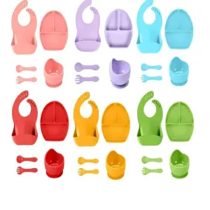 Set De Vajilla Silicona Para Bebés