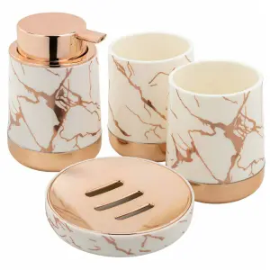 Set Accesorios Baño 4 Pzs Decorativo Bl