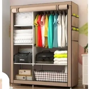 Ropero Armario tela GY-02  Beige  y Vino
