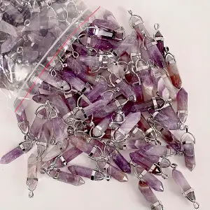 Collar Cuarzo Amatista Violeta + Estuche