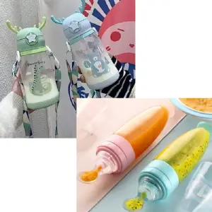 Combo botilito bebé +Cuchara comida bebé