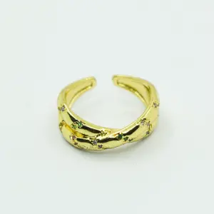 ANILLO DORADO X DE GEMAS