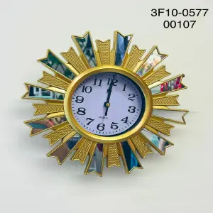 Reloj Tipo Sol De Pared Espejo Con Marco