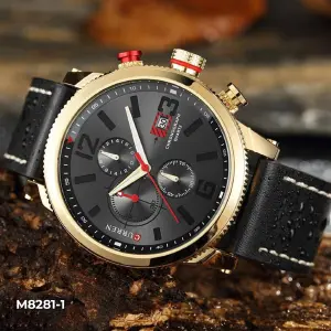 M:8281-1 NEGRO CURREN CUERO HOMBRE RELOJ