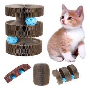 RASCADOR GATO CARTON IMAN + PELOTA OTRA