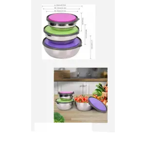 Set X3 Bowls En Acero Inoxidable con Tap