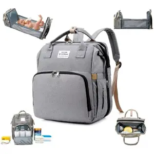 Bolso Pañalera Con Cuna Cambiador