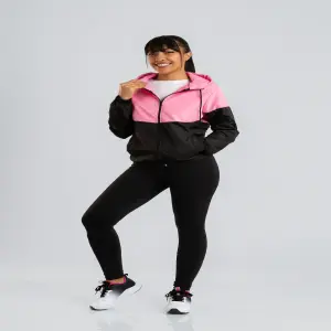 Chaqueta Rompevientos Mujer Negro x Rosa