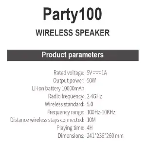 Parlante bluetooth hopestar party 100