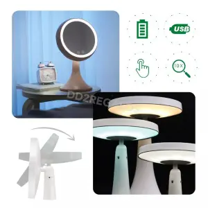 Espejo Velador Con Luz Led Lampara HQ880