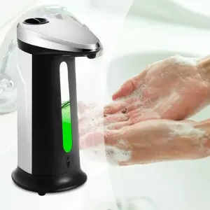 Dispensador Plateado De Jabon Con Sensor