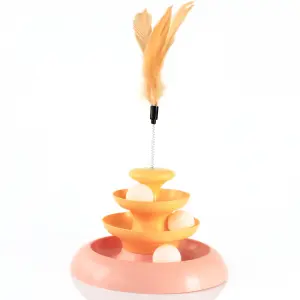 TORRE PARA GATO 3NIVELES CON PLUMA JI8