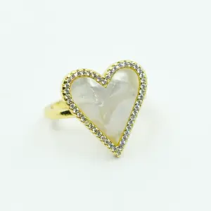 ANILLO DORADO CORAZON GRIS