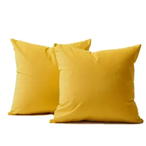 Cojin X2 Decorativo En Tela Amarillo