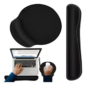 Mouse Pad + Reposa Muñecas De Teclado