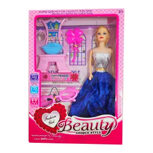 Muñeca Vestido Elegante Tocador Baño Jug