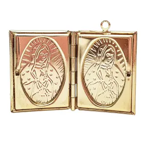 Collar Virgen Libro Relicario Acero Inox