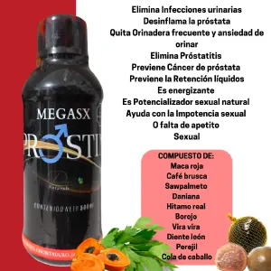 MEGASX PROSTIN HOMBRES X500ml: ¡Apoya tu Salud Prostática con Potencia! - MEGASX PROSTIN HOMBRES X500ml