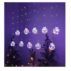 Luces de Navidad Cortina Bolitas Figuras
