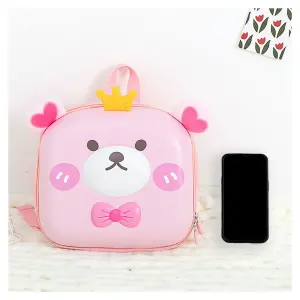 Morral Maleta Bolso Osito Corona Rosa