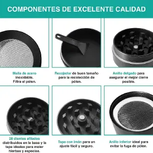 Mini Moledor de Hierbas Con 3 Niveles