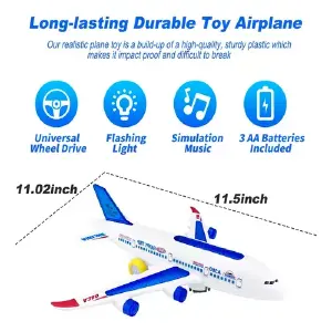 Avión Juguete Comercial Luces Y Sonidos
