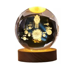 Lampara De Cristal Bola 3d Astronauta Pl