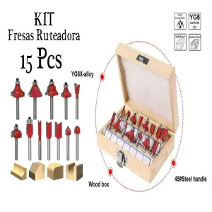Juego de fresas para ruteadora de 15p nu