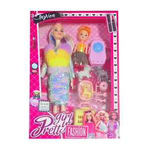 Muñeca Abrigo Vestido Accesorios Mascota