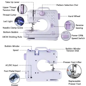 Máquina De Coser Portátil Con Pedal 505