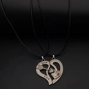 Collar Pareja Corazon Imantado