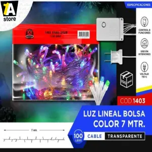 Luz Led Lineal 7 Metros Navideña Cable T