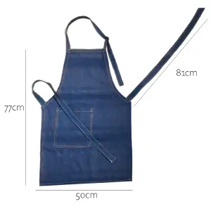 Delantal Denim Con Bolsillo Ajustable Ch