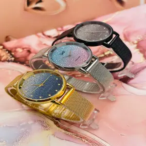 Reloj Q&Q Style Yess Lady Escarcha Malla