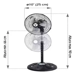 Ventilador Pedestal De Pie 10 Pulgadas C