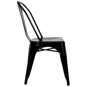 Silla Tolix Metálica Negro Hogar Restaur