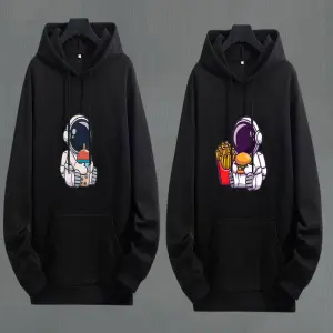 Buzo, Buso Hoodie NegroAstronauta Pareja