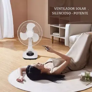 Ventilador Recargable Luz panel solar