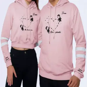 Buzo Hoodie Rosa Pareja Personalizado