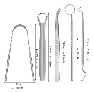 KIT LIMPIEZA ORAL ACERO 6 PIEZAS