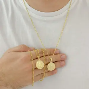 2 Cadenas para Parejas Dije San Benito