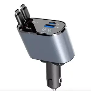 Adaptador de Coche 4 en 1: Carga rápida y organización - Adaptador Carro 4 en 1