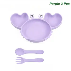 Plato De Cangrejo Para Bebé Con Cubierto