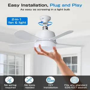 Ventilador de Techo con Luz LED