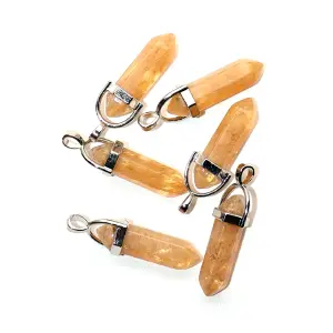 Collar Cuarzo Citrino Pendulo + Estuche