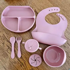 VAJILLA PARA BEBE 7 PIEZAS EN SILICONA