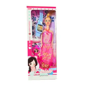 Muñeca Vestido Multicolor Con Reloj