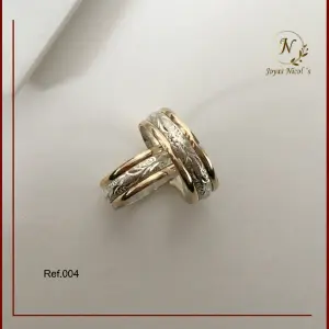 PAR ARGOLLAS FLOR DE LIZ ORO PLATA
