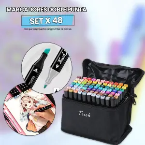 Marcadores Doble Punta Set x48