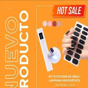 Kit 12 stiker de Uñas lampara USB Portal
